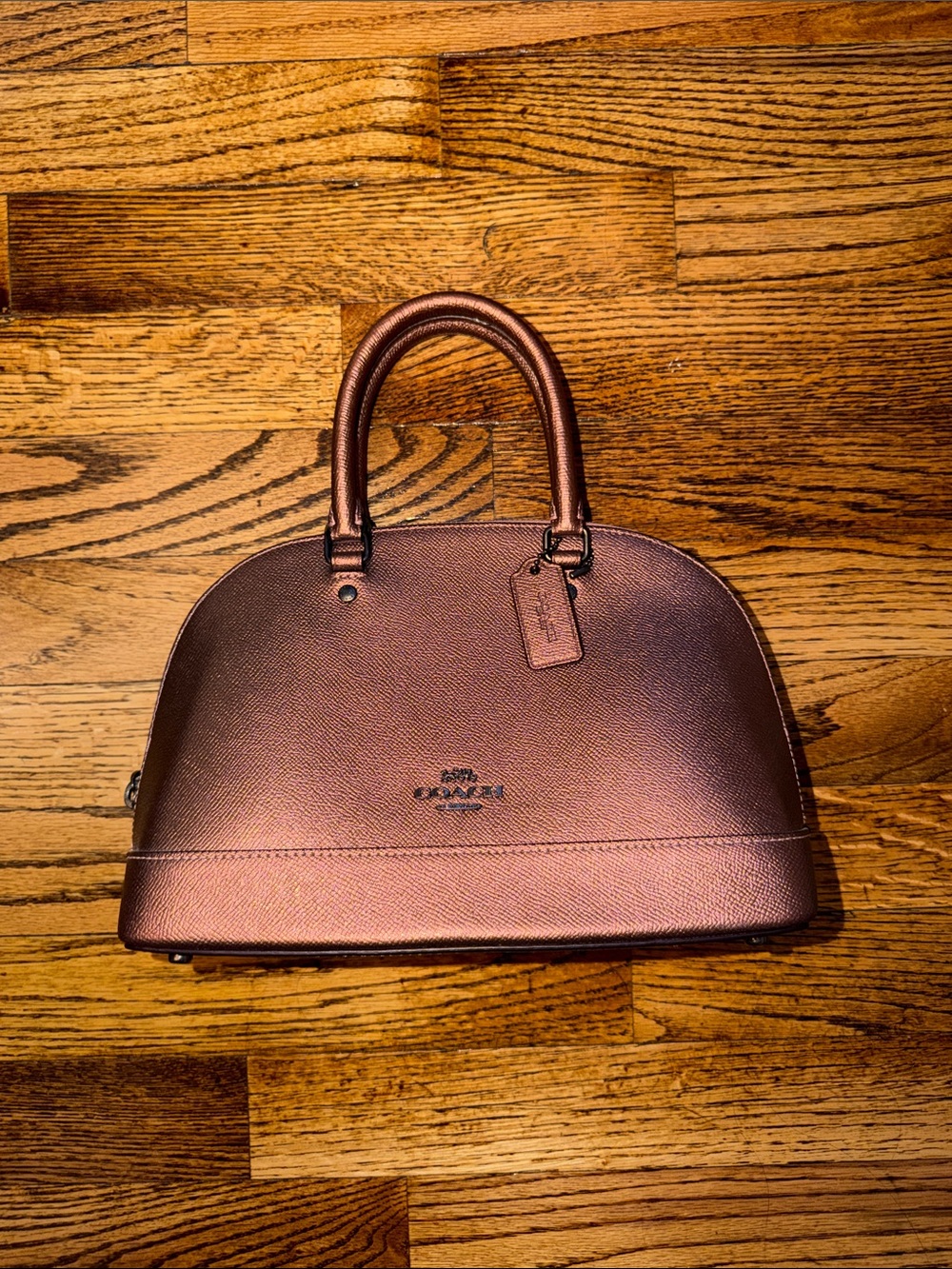 Coach Metallic Rose Dome Satchel in Copper